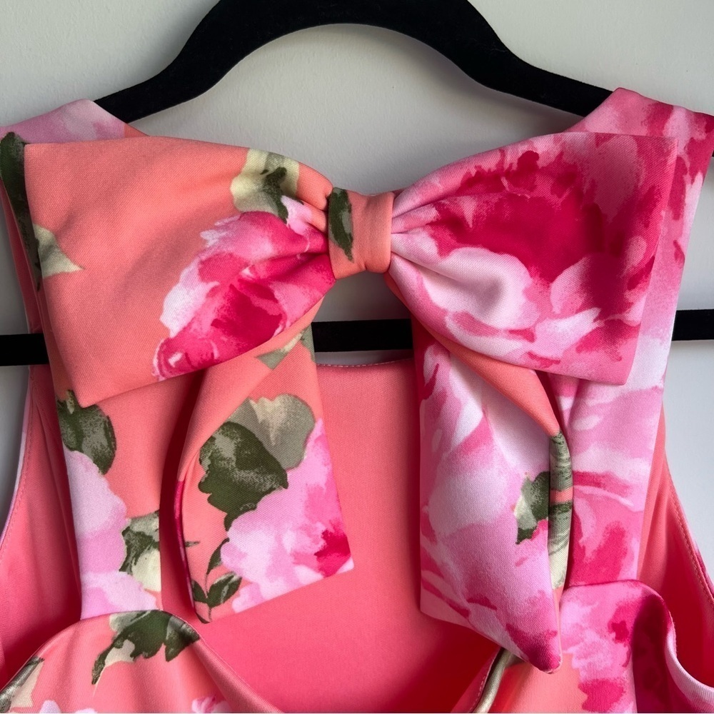 Bonnie Jean Coral Flower Dress - Size 16 - Picture 7 of 14